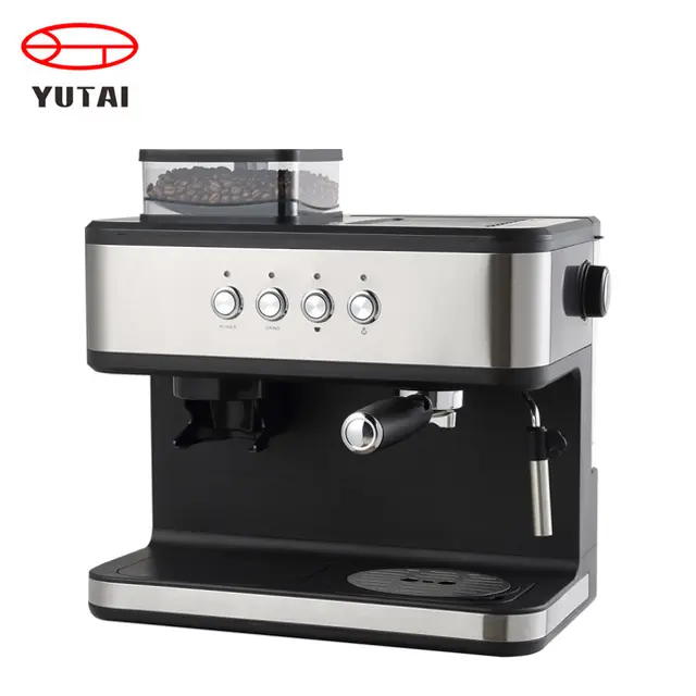 Cafeteira automática express máquinas italiana água quente sistema espresso máquina de café com moedor e Auto Milk Frothing