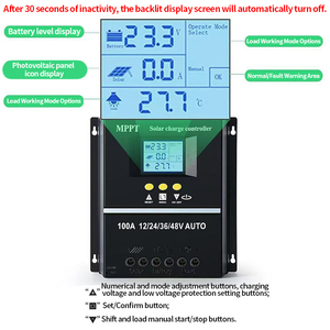 60A 80A 100A солнечные PV регуляторы 12V 24V 48V автоматический MPPT контроллер солнечного заряда для солнечного PV зарядное устройство с LCD Dual USB - Product Image 4