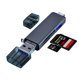 6合1读卡器C型Mirco USB插头至USB2.0 TF/sd卡接口适配器，用于手机电脑摄像头u盘读取附件 - Product Image 1