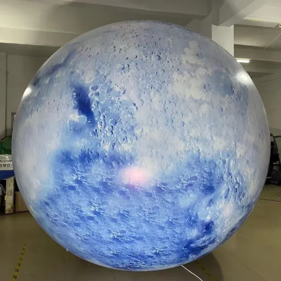 Grote Kleurrijke Led Verlichting Planeet Opblaasbare Maan Bal Globe Gigantische Maan Ballon Voor Evenement