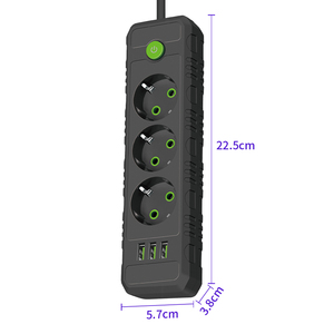 Múltiples opciones de enchufes Zócalo de extensión Puertos de carga USB 3 enchufes de salida con interruptor independiente - Product Image 5