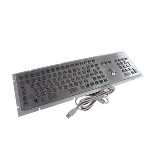 106 llaves estándar teclado de ordenador de Metal Industrial teclados con Trackball ratón - Product Image 1