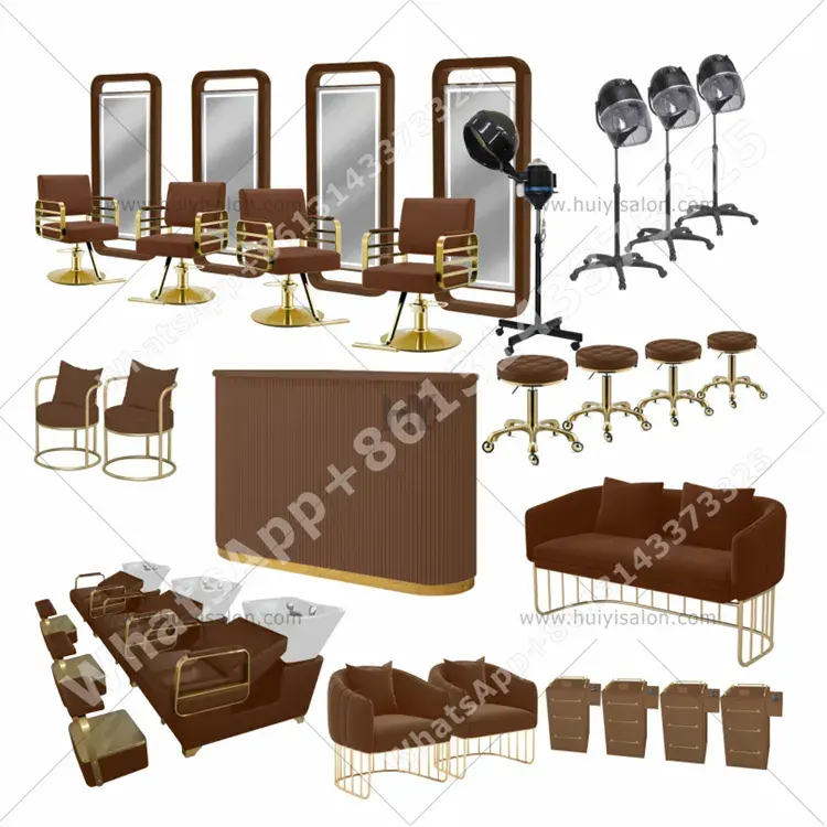 Conjunto de muebles de peluquería clásicos, equipo completo de ZY-TZ006