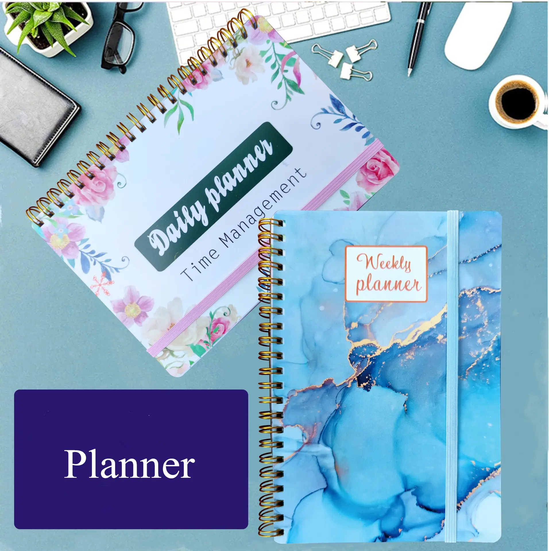 Livros de notas florais, material escolar, diário planejador de notas 2023 2024 a6 inspirações em espiral, agenda semanal, metas planejador