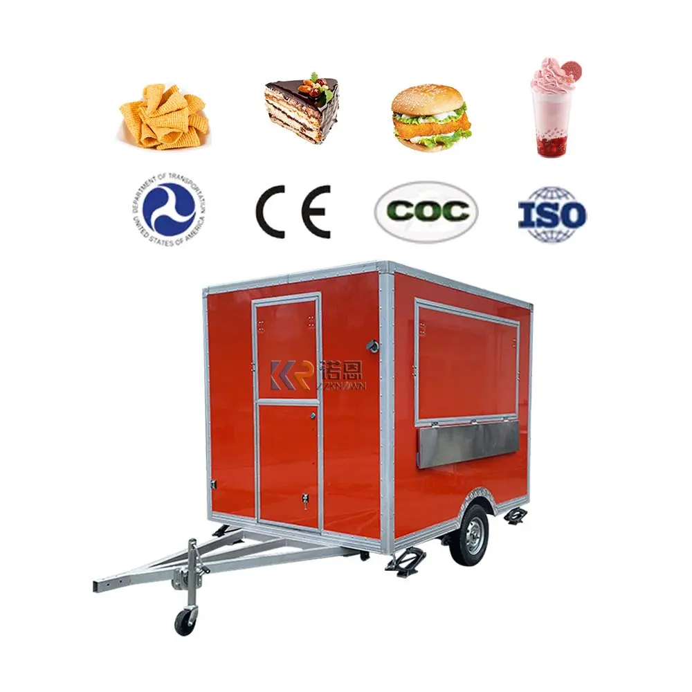2024 caminhões quentes do alimento dos modelos mini para o quiosque exterior do alimento do movimento do reboque do fast food da venda