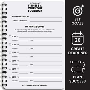 Custom Spiral Gym Workout <strong>Log</strong> Book Exercise Training Diary Fitness Journal <strong>Notebook</strong> for Men Women - Product Image 3