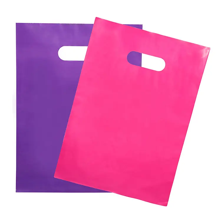 Custom Afdrukken Hdpe Ldpe Afbreekbaar Gestanst Grote Zware Retail Bolsas De Plastico Clear Plastic Zak Met Handvatten