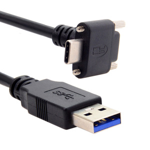 สายชาร์จ USB USB ชนิด C ตัวผู้ไปยังมุมขวาตัวผู้พร้อมสายข้อมูลแบบสกรูสำหรับคอมพิวเตอร์อุตสาหกรรม - Product Image 4