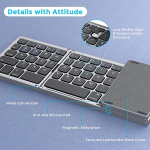 Teclado inalámbrico portátil de oficina B033S de fábrica Original 2024 para teléfono móvil y tableta teclado plegable impermeable - Product Image 6