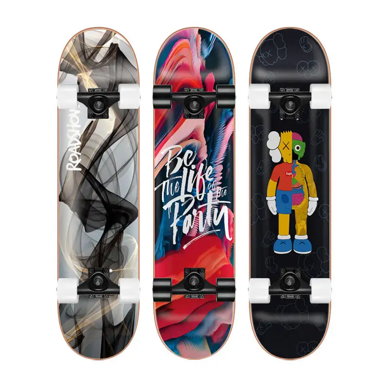 Skateboard in acero nord-est a 7 strati ad alte prestazioni 83A PU Wheel grip tape skateboard per adulti skateboard personalizzato