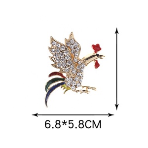 Trang Sức Hoàng Đạo Phong Cách Hỗn Hợp Trâm Cài Gà Trống Lớn Gia Cầm Động Vật Tráng Men Kim Cương Giả Ghim Gà Trống - Product Image 4