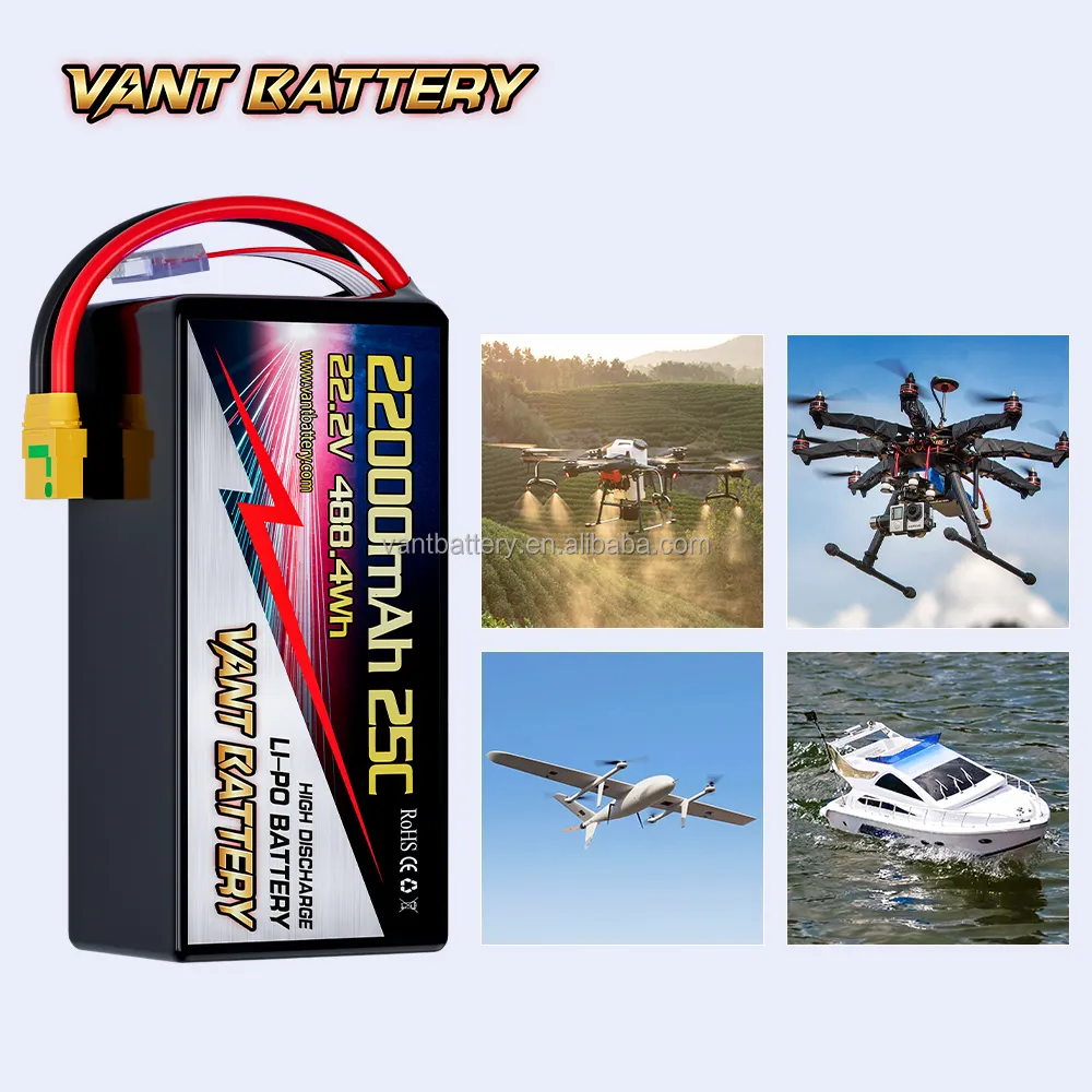 Batterie Lipo 22000mAh 22.2V 25C 6S batterie Lipo avec prise XT90 pour multi-rotor DJI Tarot 550 680 Quad HEX DJI S800 S1000