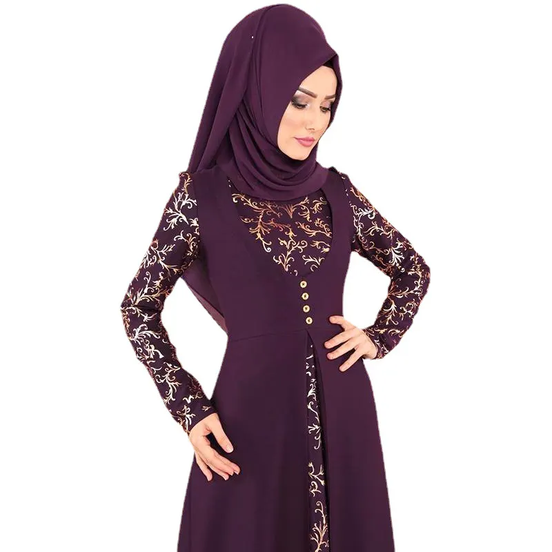 Elegante cárdigans musulmán Abayas para mujer, moda islámica, Kimono, Túnica, abertura frontal, vestido musulmán largo