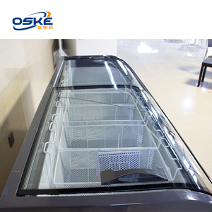 Tủ lạnh thương mại tủ trưng bày bề mặt cong tủ lạnh giữ tươi Tủ đông lạnh trong suốt bánh thủy tinh - Product Image 2