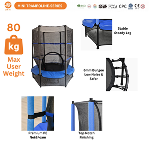 Jingyi 4.5ft Unisex Mini Kids Trampoline Customized Size Steel <strong>PVC</strong> PP Material with Protective <strong>Net</strong> for Outdoor &amp; Indoor Home Use - Product Image 6