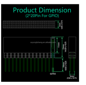 Connettore GPIO 40pin 2x20 pin(40pin) intestazione impilabile femmina Extra alta per Raspberry Pi A + Pi modello B + Pi 2 3 4B con Base acrilica