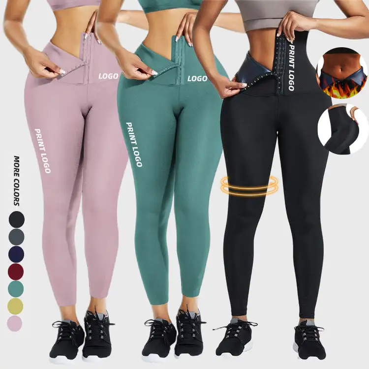 Deportes personalizados adelgazamiento cuerpo Shaper cintura entrenador gimnasio Fitness Leggings para mujer cintura alta levantamiento de glúteos pantalones de Yoga Leggings señoras