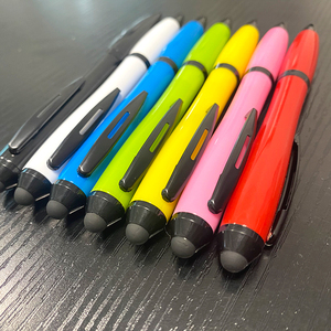 Bolígrafo de plástico colorido al por mayor con logotipo personalizado, diseño de calabaza y función de control táctil, 1,0mm de ancho de escritura