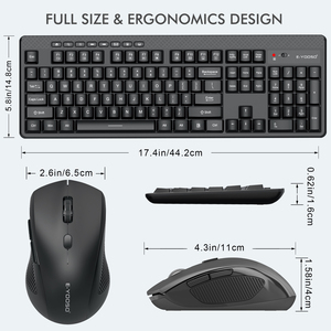 Eyooso Oficina 3 DPI ajustable de Mouse y Teclado 2,4G teclado inalámbrico y ratón Combo para computadora/ordenador portátil/Windows/Mac - Product Image 6