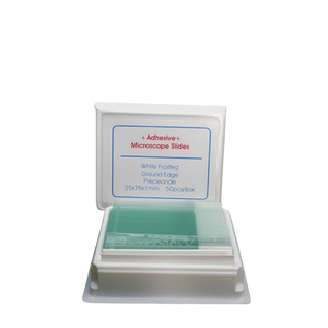 Portaobjetos de microscopio de vidrio de alta calidad Portaobjetos cargados positivos con adhesivo OEM Tipo personalizable - Product Image 1
