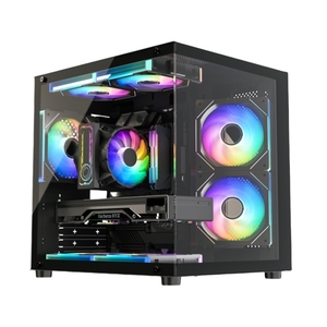 פרימיום M-ATX פלדה מקרה מחשב עבור high end high בונה עם לוח צד זכוכית מחוסמת מקרה משחק מחשב