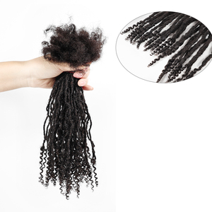 Natural Look Soft Micro Dreadlocks 100% Handmade Crochet Braiding Inter Curly Locs Extensions for <strong>Black</strong> and <strong>Rasta</strong> People - Product Image 4