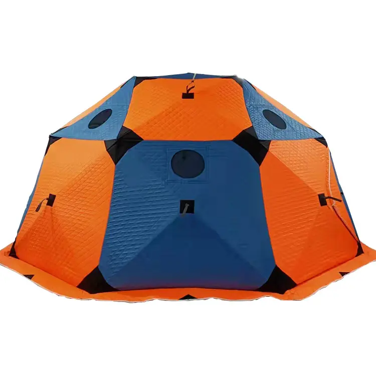 Outdoor large space camping 3 strati cotone isolato sauna invernale pesca sul ghiaccio 5-6 persone tenda a cupola calda