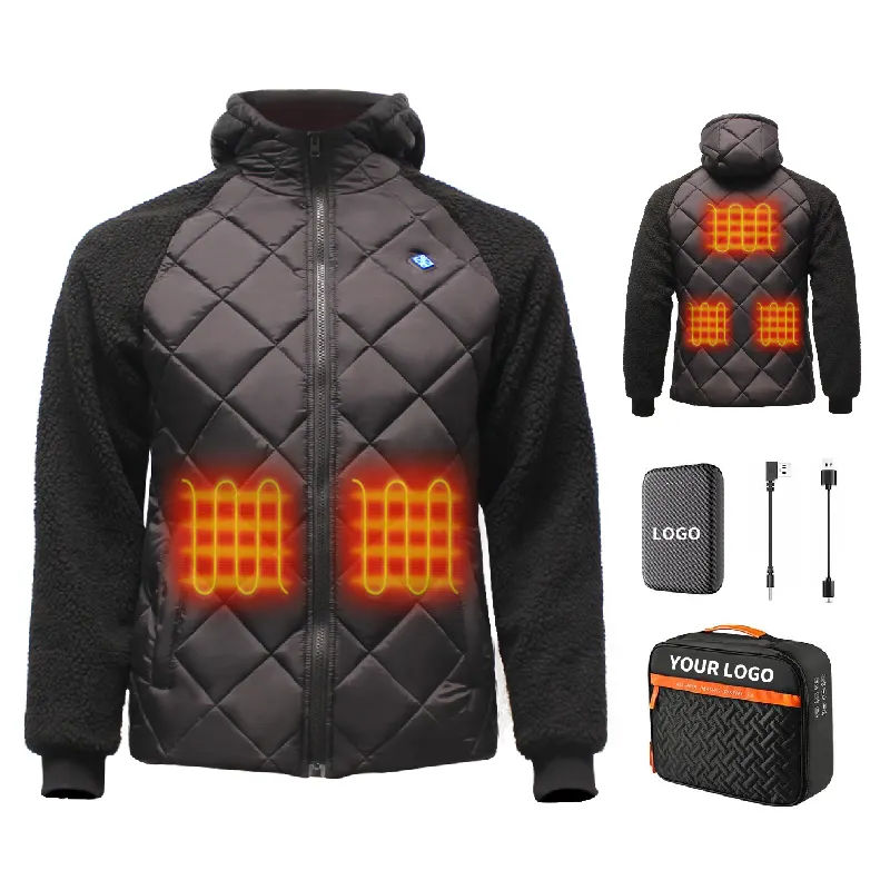 Neue beheizte Jacke Motorräder 5 V Erwärmung 32 Grad Kontrolle Hi Vis Miami Akkus casual 100 % Polyester Standard Erwachsene