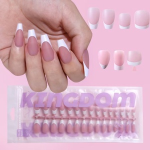 120 adet yeni Traceless fransız yanlış çivi prefabrik mat Salon çivi üzerinde yapay tırnaklar çıkarılabilir basın tam kapak İpuçları - Product Image 1