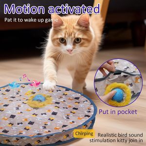 Interaktif kedi oyuncak topu kese içinde hızlı haddeleme, hareket Chirping kedi oyuncak gizlemek ve fare yakalamak oyunu aramak - Product Image 2
