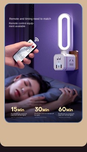智能插头语音夜灯转换器<span class=keywords><strong>USB</strong></span>智能魔方插座-转四个台灯插座
