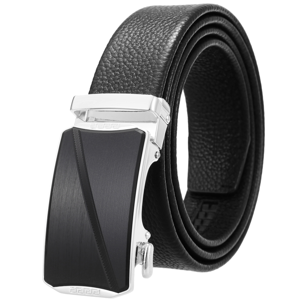 Boucle chromée + ceinture noire