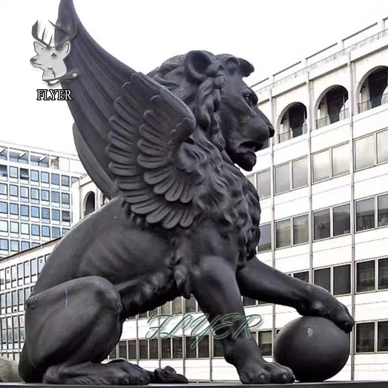 Scultura di leone animale in metallo per esterni vendita calda statua di leone a grandezza naturale in bronzo leonessa