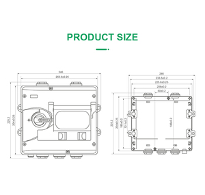 Suntree/oem DC изолирующий переключатель ip66, пластиковая Водонепроницаемая электрическая распределительная коробка, комбайнер, солнечная коробка - Product Image 3
