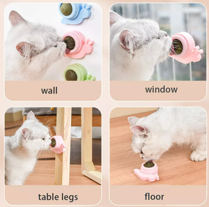 Juguetes interactivos para mascotas, Bola de hierba gatera giratoria para gatos, para limpiar los dientes - Product Image 6