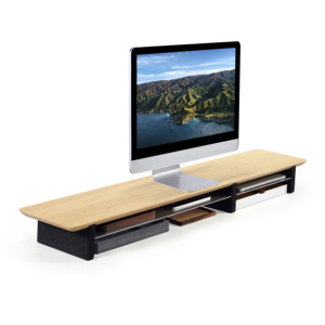 Выдвижная деревянная подставка для монитора для домашнего офиса и студии, подставка для компьютера с выдвижным ящиком - Product Image 6