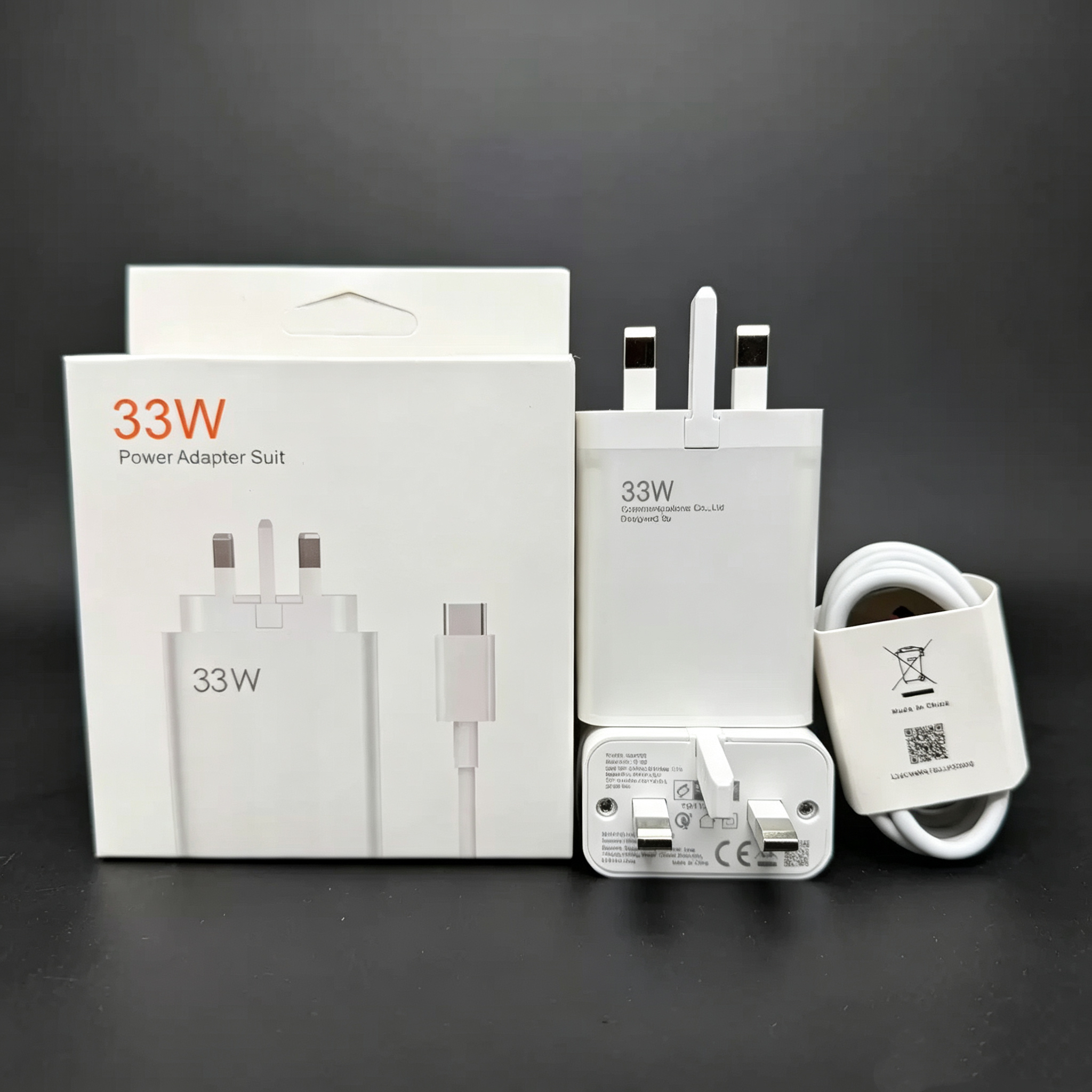 Set caricabatterie bianco da 33 W per il Regno Unito