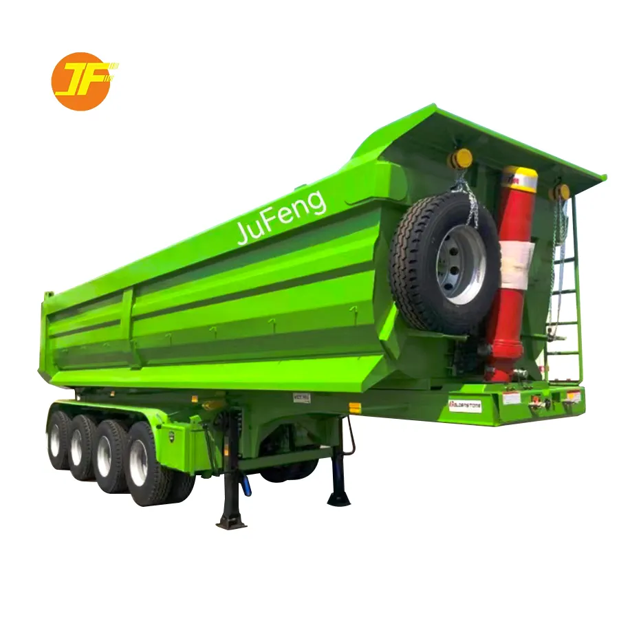 Nhiệm vụ nặng nề 60 mét khối máy kéo thủy lực cuối phía sau tipper Dump Trailer bán