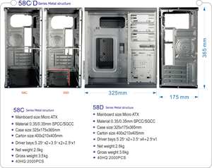 Micro ATX Office Desktop PC chassis pc cabinet Case per Computer towers - Product Image 5