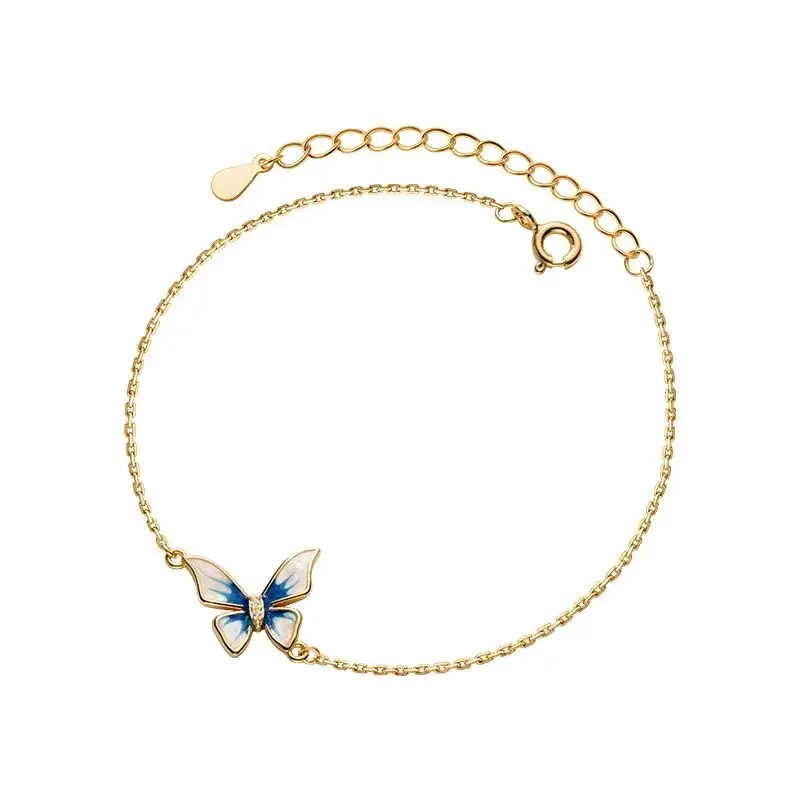 Siverbene Modeschmuck Mädchen fliegender Schmetterling Damen 925er Sterling-Silber-Armband