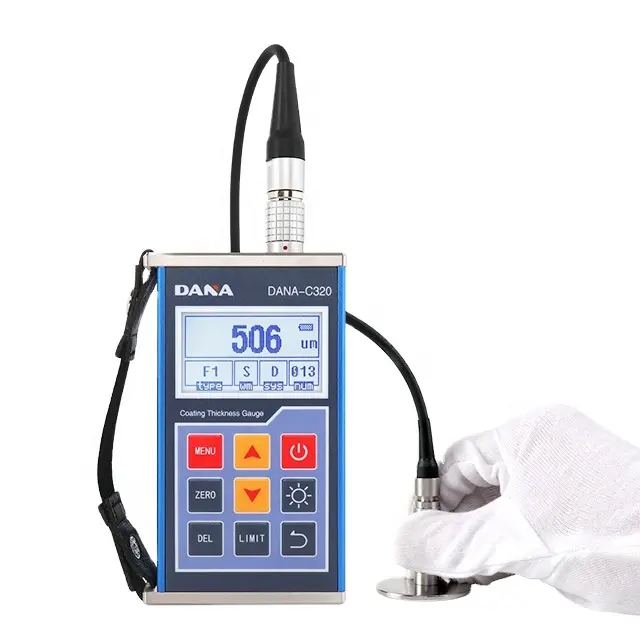 Medidor de espesor de recubrimiento DANA C320, medidor de espesor de película de pintura de coche, herramientas MFE/NFE, efecto de Corriente parásita, placa de acero de medición de zinc
