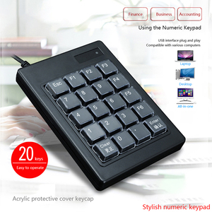 Teclado numérico con cable USB para computadora de escritorio financiera Oficina Nuevo Mini teclado numérico externo Multimedia