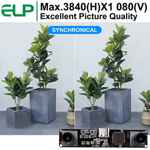 ELP 1080P 60FPS yüksek hızlı Mini kamera 4MP Sychronization çift Lens geniş açı M9 M12 montaj 3D VR endüstriyel USB Webcam - Product Image 2
