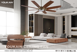 现代LED吊扇灯，带遥控DC电机金属灯体，可替代酒店现有LED风扇 - Product Image 3
