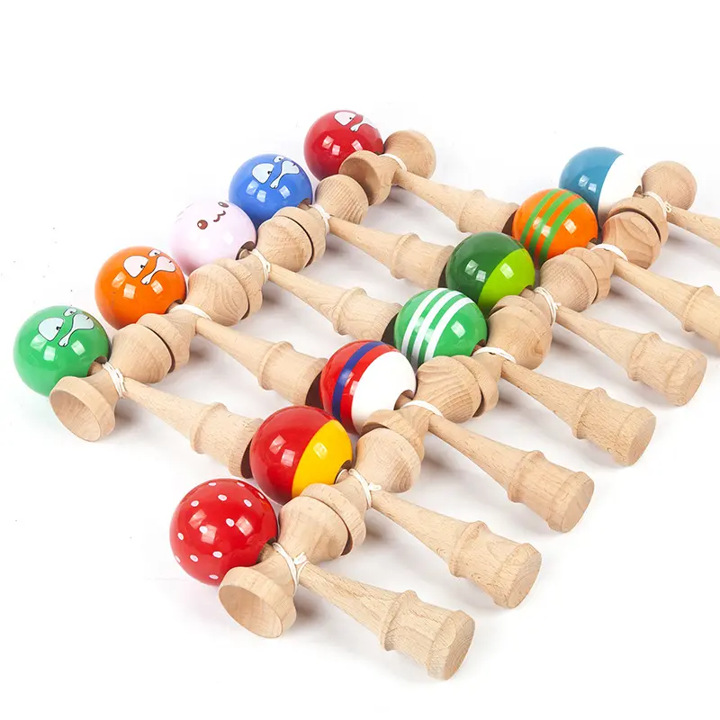 Benutzer definierte Kendama Spielzeug Holz Geschicklichkeit Schwert Cup Ball Spiele Outdoor-Bildung Spielzeug Sport Geschenke für Kinder