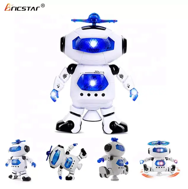 Bricstar-robot de baile electrónico inteligente para niños, juguete con luz y música, material respetuoso con el medio ambiente, giro de 360 grados