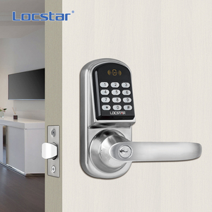 Locstar avrupa ev su geçirmez gümüş ofis Anti-Peep kod dijital tuş takımı kilidi daire anahtar Mf kart akıllı kapı kilitleri - Product Image 1