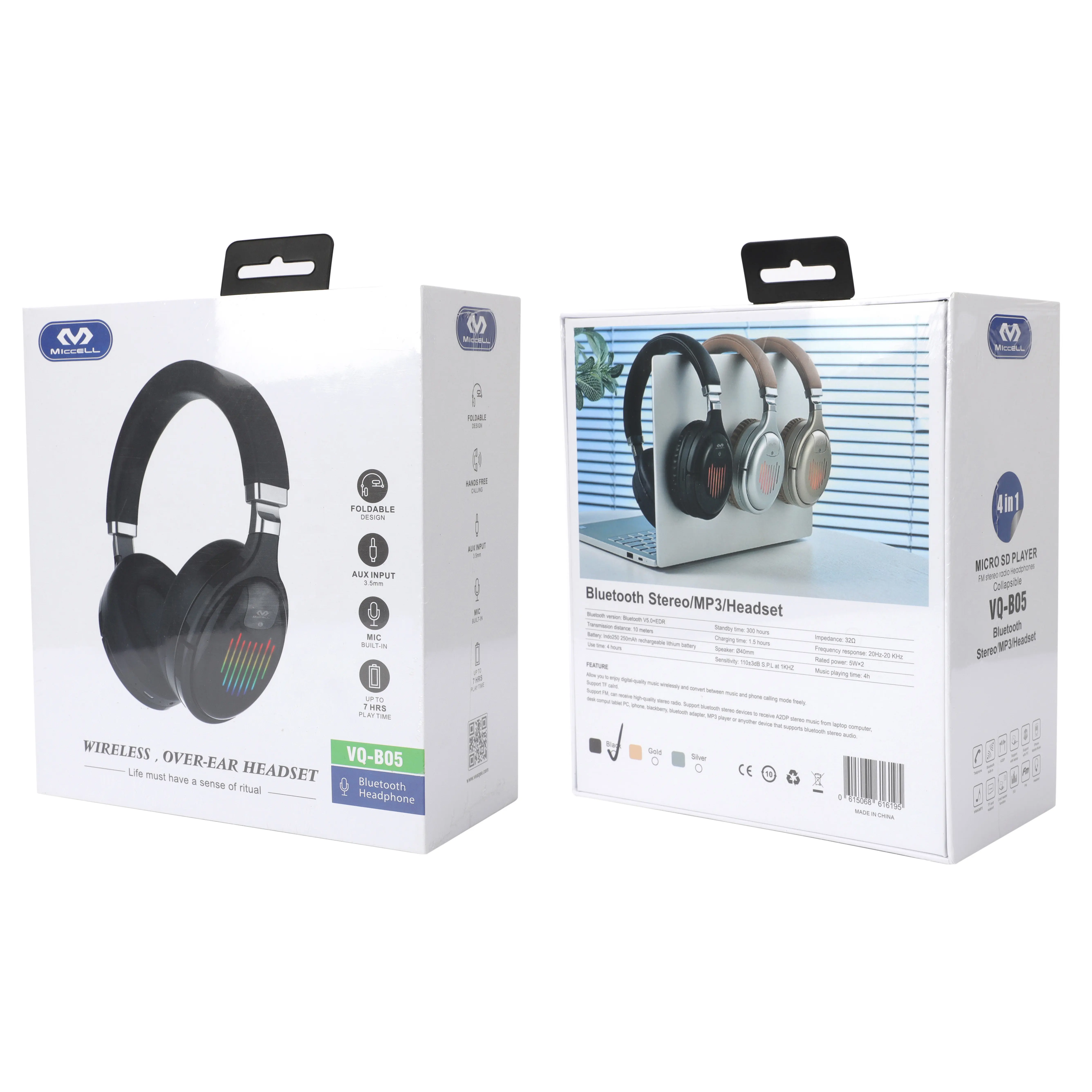 Piccell-casque sans fil anti-bruit, mm, casque d'écoute avec microphone, bluetooth, anti-bruit