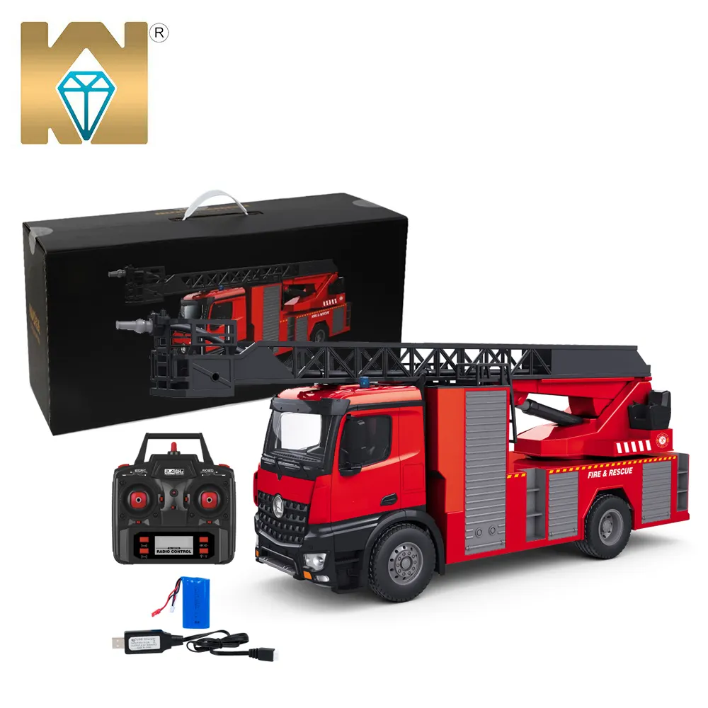 KY TOYS Simulation Fire Fighting Engine Spraying Water Fire Truck Toy RC Truck With Remote Control