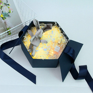 Tùy Chỉnh In Các Tông Màu Xanh Hình Lục Giác Hộp Cứng Bao Bì Sang Trọng Gấp Trang Trí Hộp Quà Tặng Với Nắp Từ - Product Image 5